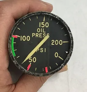Vintage Bendix Oil Pressure Gauge Aviation Indicator 0-200 PSI # 25100-A2C-I-BI
